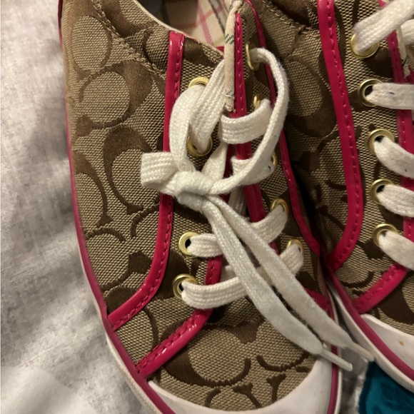 Coach Barrett Brown and Pink Sneakers size 7.5b - Picture 7 of 10